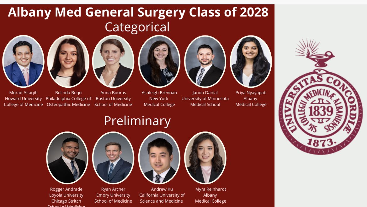 #matchday2023 #generalsurgery ⁦@AlbanyMed⁩ is looking great! Welcome class of 2028! We can’t wait to work with you! @jessicazaman ⁦@SandraDiBrito⁩ ⁦@TUllmannMD⁩