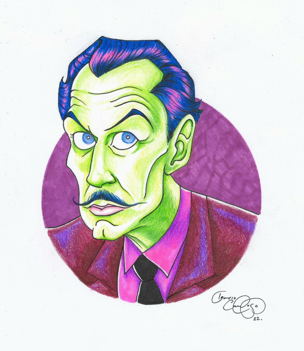 Vincent Price. 
2022.

#vincentprice #princeofhorror #horroricon #horrormovies #thriller #artecinefilo #cinephileart #ilustración #arte #caricatura #dibujo