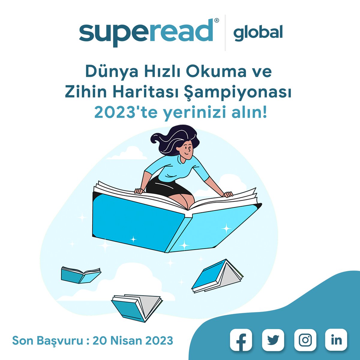 Superead; Dünya Hızlı Okuma ve Zihin Haritası Şampiyonası'nın Türkiye organizatörlüğünü gerçekleştiriyor! Şampiyonada yerinizi alın!

Şampiyona hakkında bilgi almak ve başvuru yapmak için linki tıklayınız👇

form.jotform.com/230532401544949  

#şampiyona  #speedreading #hızlıokuma