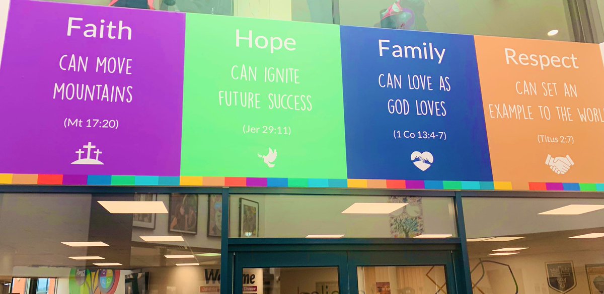 Fantastic visit with senior leaders at <a href="/Archway_ALT/">Archway Learning Trust</a> in Nottingham today - inspirational vision for leadership development - and loved this simple but profound overview of Christian vision in the <a href="/BluecoatAspley/">Bluecoat Aspley Academy</a> entrance. 

🙏 + 🏔️ = … 👇👇