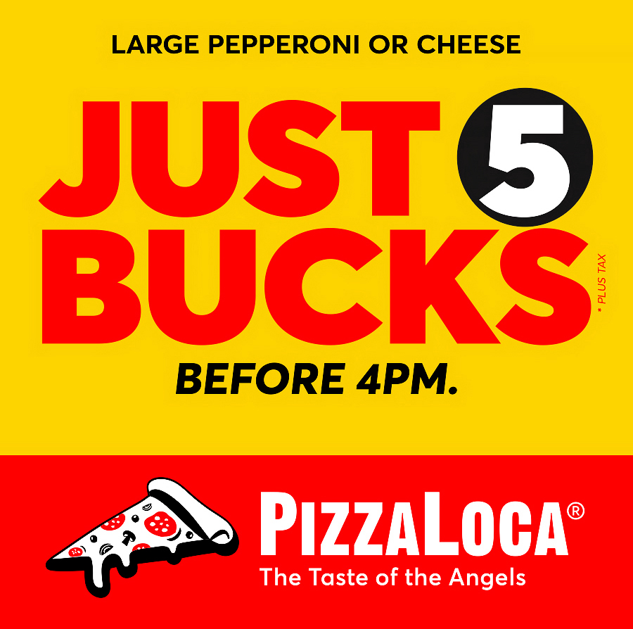 PizzaLocaUSA's tweet photo. No one beats our price, no one!
$5 Dollar pizza before 4pm 😃
https://t.co/OjuKpYuHpT
#lapizzaloca #5dollarpizza #telemundo52 #curacaousa #laschools #trinitystfalcon #lacodpss #CalFresh #metrolink
* Large Pepperoni or cheese. Plus Tax. By phone, online or in-person. https://t.co/B50GABvNnZ