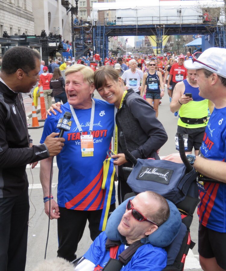 utapippig's tweet image. Dear Dick, today U are missed even more, dearest friend, trailblazer—father of Rick. The memories are always with me, I’m thinking of you, Rick &amp;amp; the entire Hoyt family. Thank you for never giving &amp;amp; sharing new freedoms with Rick. Love, Uta
Take The Magic Step®  
@bostonmarathon