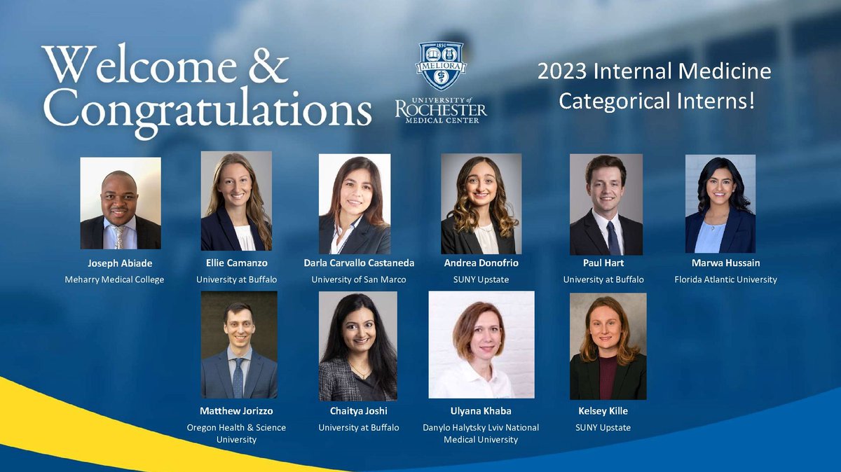 URMed_DeptMed's tweet photo. Welcome to our 2023 Internal Medicine Residents! 
#URochesterMatch @URMCInternalMed 
Check out the full 🧵for all our programs! https://t.co/VWRFuFHaLH