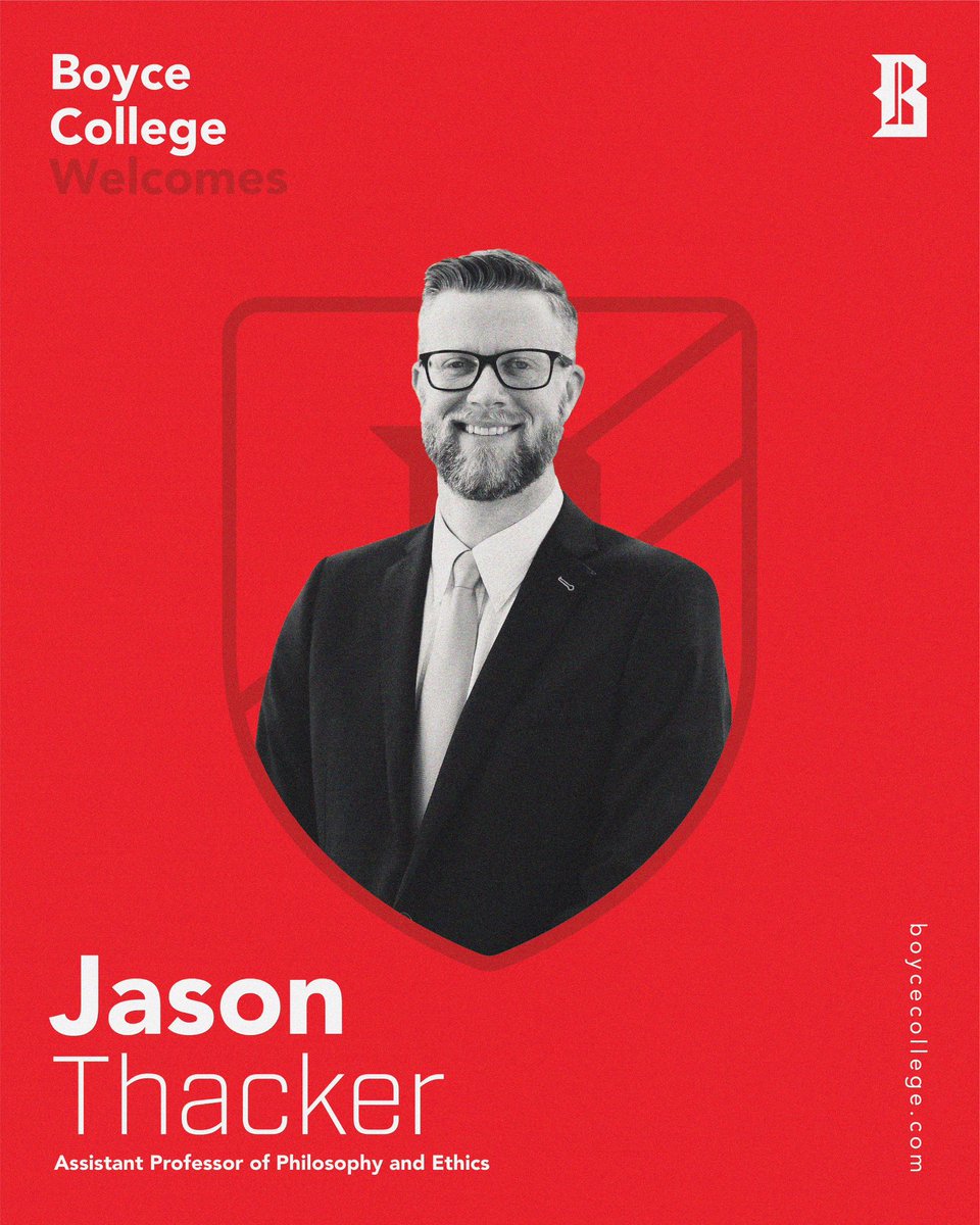 Boyce College (@boycecollege) on Twitter photo 📣FACULTY ANNOUNCEMENT! We’re excited to welcome Dr. Jason Thacker to our faculty as Assistant Professor of Philosophy & Ethics.
“His scholarship and love for the church will help believers think carefully about the intersection of technology and their faith.” - <a href="/dustinbruce/">Dustin Bruce</a> 📣FACULTY ANNOUNCEMENT! We’re excited to welcome Dr. Jason Thacker to our faculty as Assistant Professor of Philosophy & Ethics.
“His scholarship and love for the church will help believers think carefully about the intersection of technology and their faith.” - <a href="/dustinbruce/">Dustin Bruce</a>