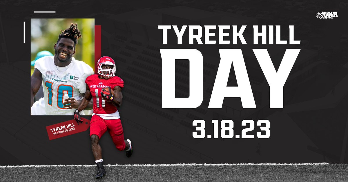 uwa_football's tweet photo. NFL star Tyreek Hill returns to UWA this weekend to take part in spring game activities and the grand opening of the Campora Athletic Complex!
#WeAreWest #WeAreTigers https://t.co/78me0ltTIp
