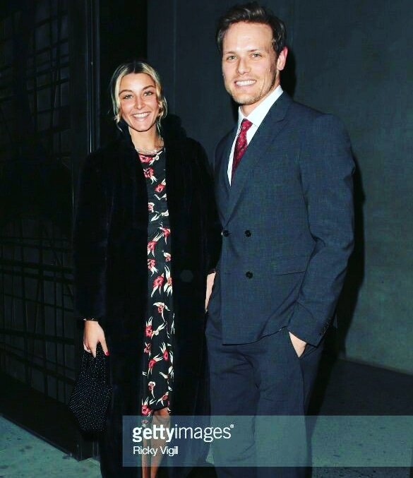 Since it incited much interest, here's another pic from the Nobu Shoreditch Hotel launch party, London 15/05/2018. Tabloids called the lady 'the mystery blonde'.  -   Marie-Louise Sofia @marielouise0352 #SamHeughan #nobuhotel