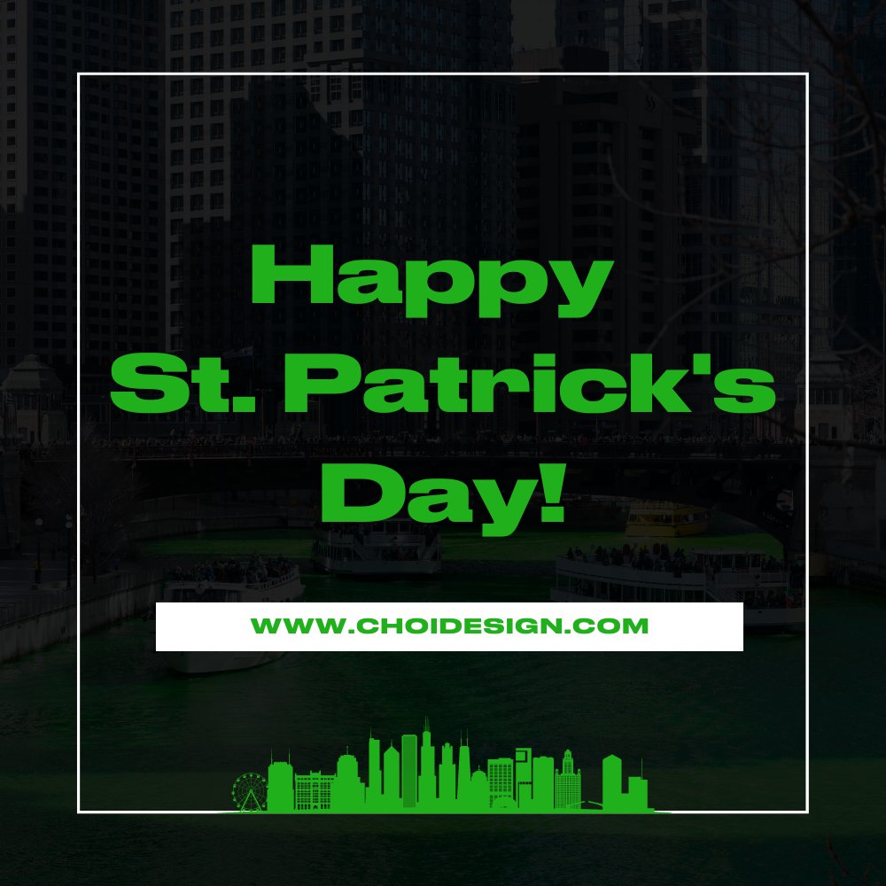 CHOiDesignInc's tweet photo. Happy St. Patrick's Day from our Chicago-based product design team! 🍀It’s Friday afternoon, the river is green, and we’re ready to celebrate 💚 Luck and prosperity to you and yours! #chicagostpatricksday #chicagoriver #productdesigners https://t.co/RVa6UZOmq6