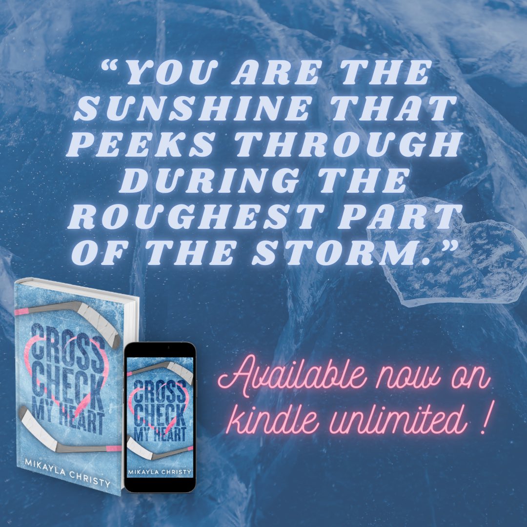 🥹☀️ be someone’s sunshine🥰 
Cross Check My Heart is available now on Amazon &amp; KU!! 
#ccmh #AuthorsOfTwitter #authormikaylachristy #BookRecommendations #bookrecs #hockeyromance #sportsromance #romancebooks #crosscheckmyheart #hockey #hockeybooks #romancebookrecs