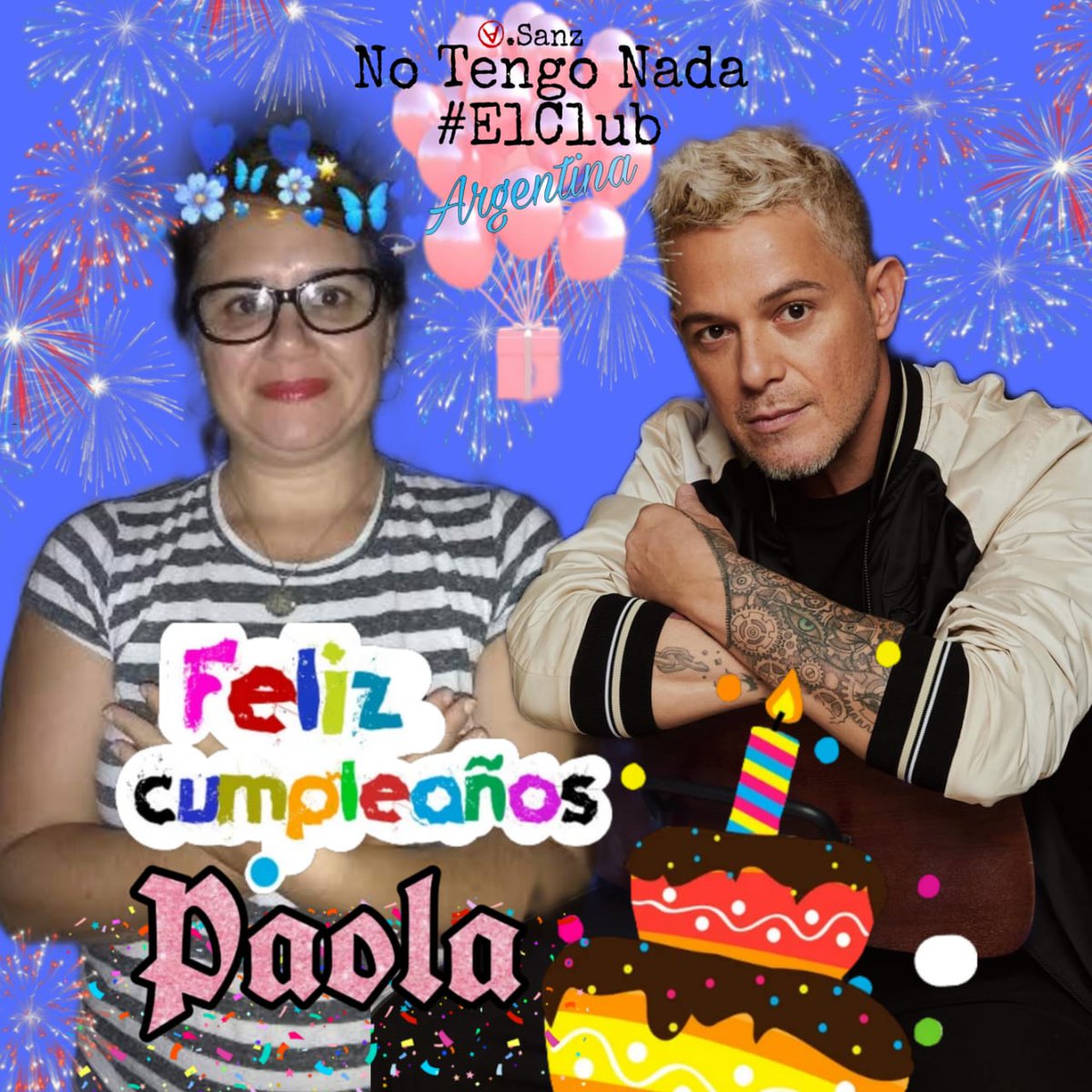 NoTengoNadaArg's tweet photo. Feliz vuelta al sol 🎂 Paola 🥳beber
✨️🎶🧷💌 que se cumplan todos tus deseos!! Brindamos por tu felicidad 🥂 Tu familia sanzera 🎁🎉😘 @NoTengoNadaArg @AlejandroSanz
#hasquesuceda🙌 #CumpleañosDePaola #vueltaalsol🌞 https://t.co/R5Bdt38nwF