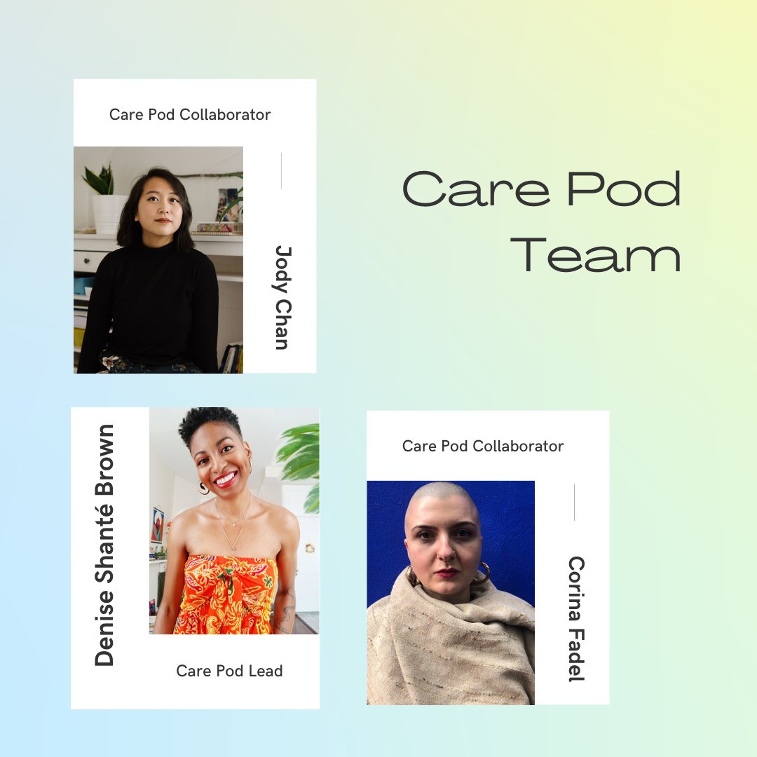 design__justice's tweet photo. Meet DJN’s Care Pod Team! https://t.co/wwzFLeYb17 

We welcome Jody Chan and Corina Fadel as they join Denise Shanté Brown in designing and dreaming liberatory cultures of care with Design Justice Network members. Learn more about each member of the Care Pod Team on DJN’s website https://t.co/rOgFDfKx6q