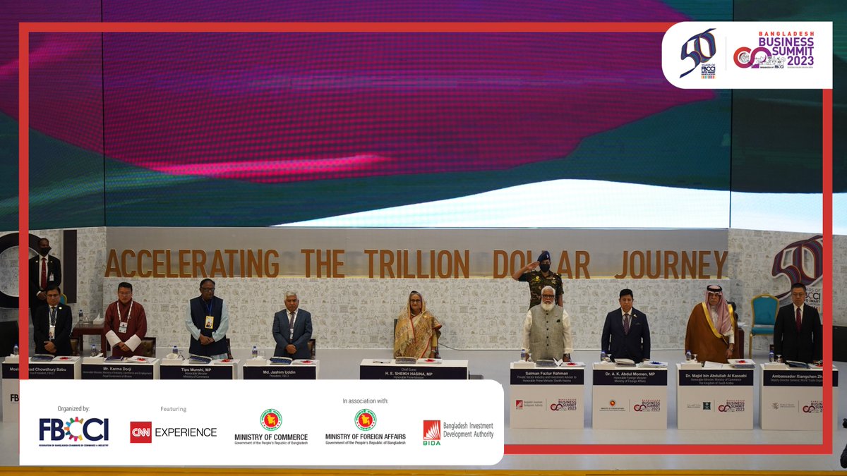 bdbizsummit2023's tweet photo. Unveiling Bangladesh's business potential with global leaders at the @bdbizsummit2023. Honorable Prime Minister Sheikh Hasina inaugurated the event, moderated by @CNNBusiness  Editor-at-large, @richardquest. https://t.co/lMCFChWaAq