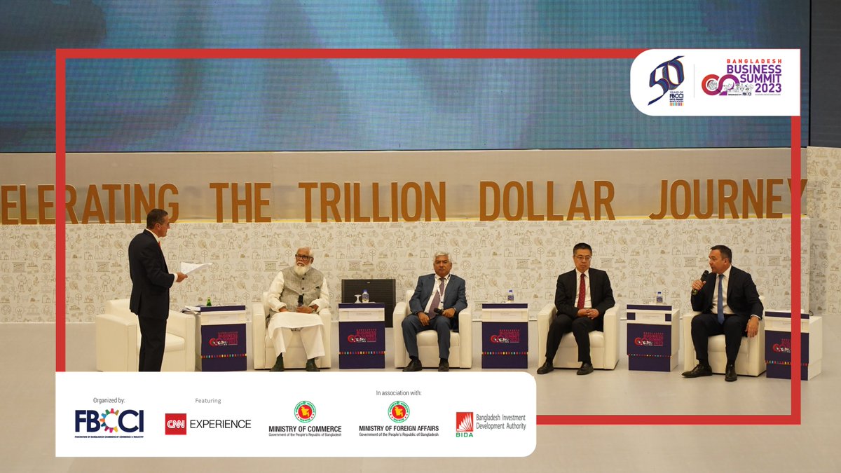 bdbizsummit2023's tweet photo. Unveiling Bangladesh's business potential with global leaders at the @bdbizsummit2023. Honorable Prime Minister Sheikh Hasina inaugurated the event, moderated by @CNNBusiness  Editor-at-large, @richardquest. https://t.co/lMCFChWaAq