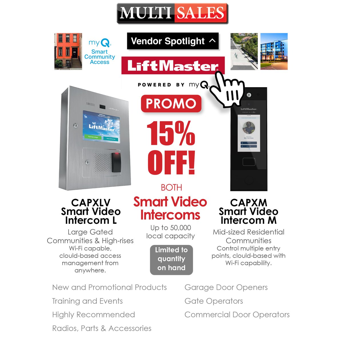 Multi Sales: LiftMaster Vendor Spotlight! 15% OFF! CAPXLV and CAPXM Buy Now! #MultiSales #YourOneStopShop