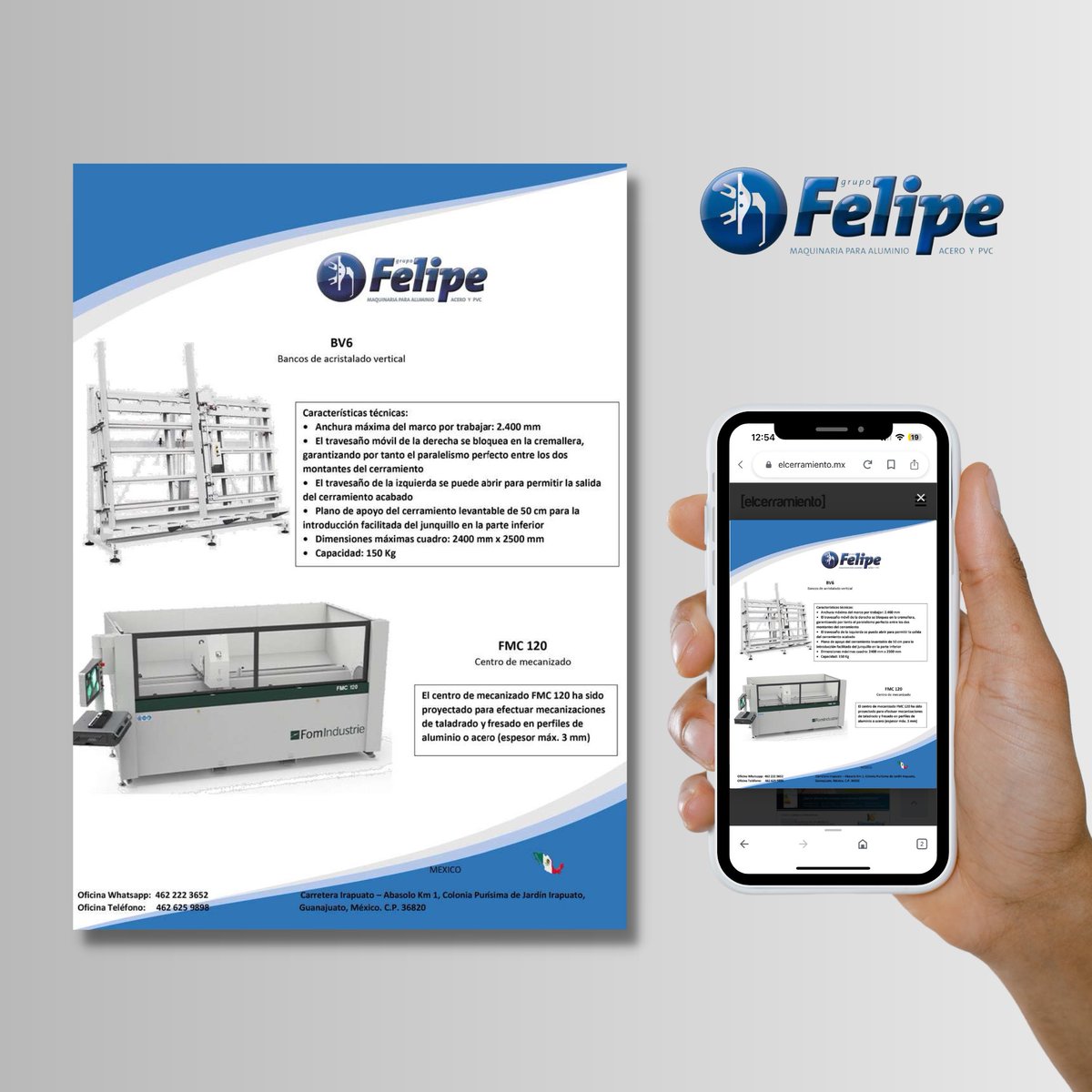 ElCerramiento's tweet photo. Anunciantes revista [elcerramiento] edición 39

Grupo Felipe Maquinaria
BV6 Bancos de acristalado vertical
FMC 120 Centro de mecanizado

¿Quieres anunciarte en nuestra revista?
¡Descubre cómo aquí! 👇
https://t.co/ILmqP6hxmx https://t.co/2SCJ4f9RWS