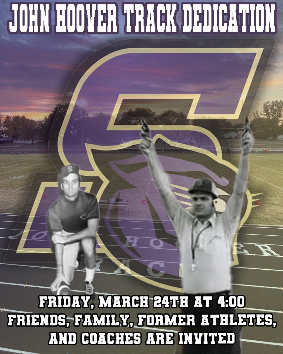 The Track Dedication will take place at the HS Open Meet on Fri, March 24, at 4:00 pm.  John, his family, former coaches and athletes, and community members are all invited to attend.