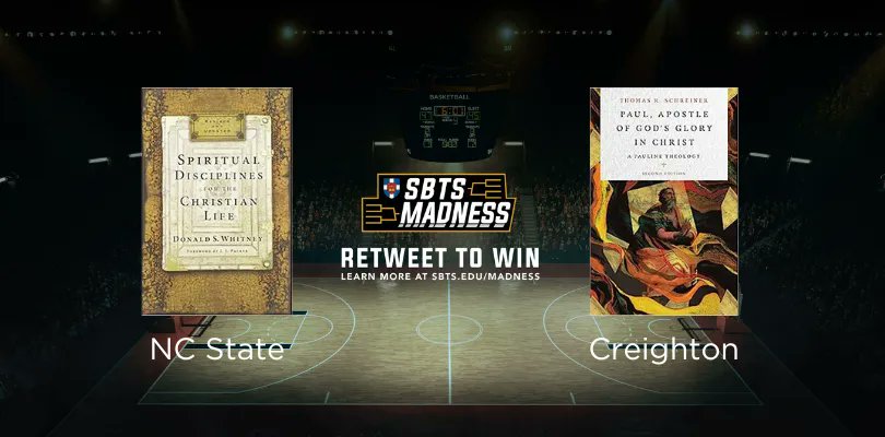 Time for 📚  &amp; 🏀 . Next up its <a href="/DonWhitney/">Donald S. Whitney</a> against <a href="/DrTomSchreiner/">Tom Schreiner</a>. Rt for a chance to win the advancing book!