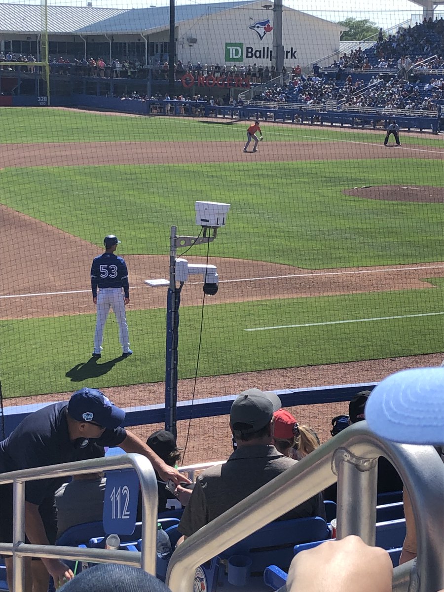 shamilton190's tweet photo. Can anyone tell me what these cameras on the dugouts in Dunedin are for? Didn't see them in the Tigers Spring Training facility. https://t.co/vINjlnFLj1
