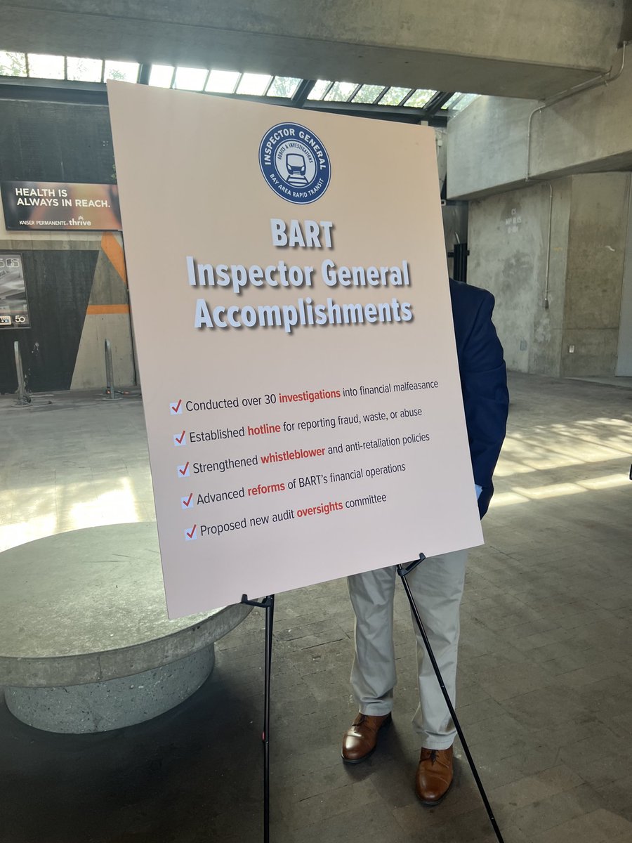 AlicesTake's tweet photo. @KCBSRadio reports on @SFBART #InspectorGeneral on why she’s leaving the agency- during a press conference at #Orinda #BARTstation https://t.co/J0q4FqcRsM
