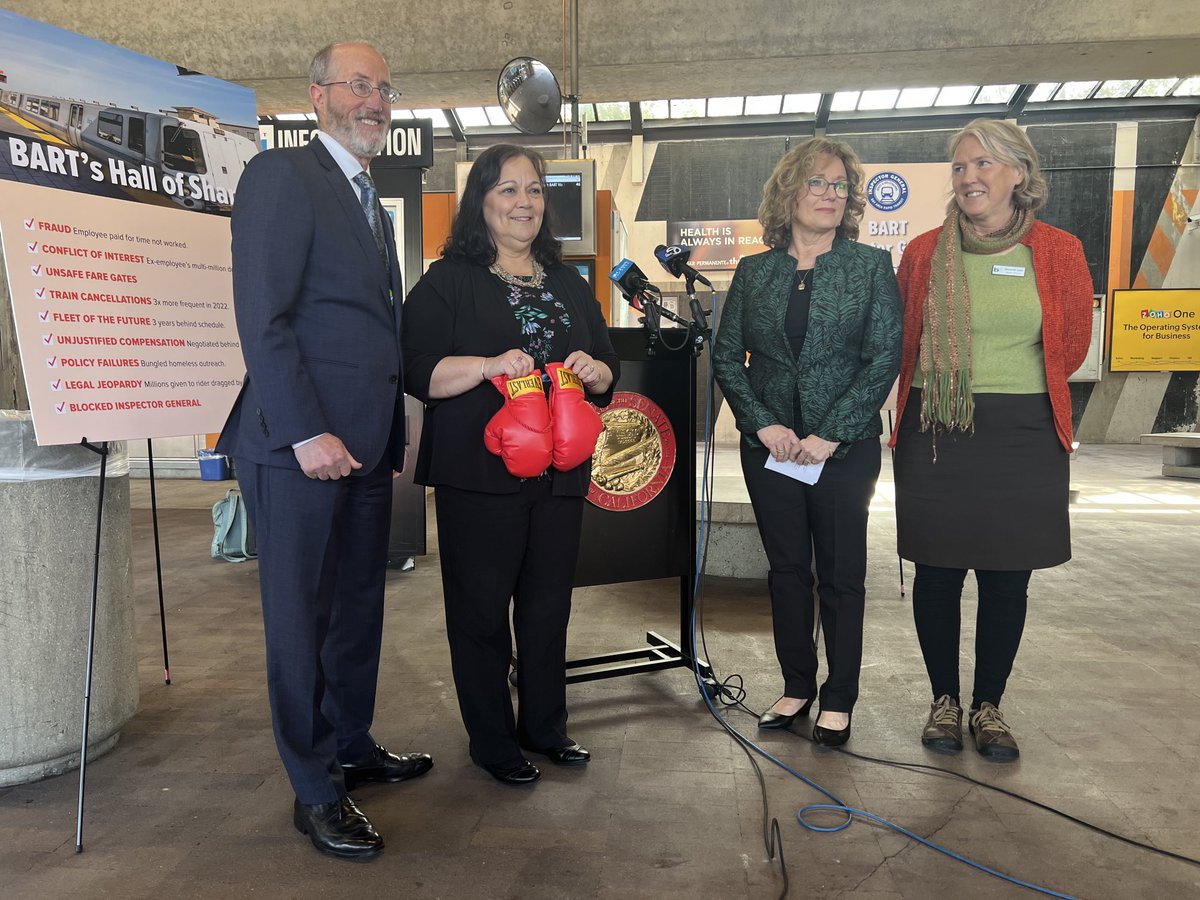 AlicesTake's tweet photo. @KCBSRadio reports on @SFBART #InspectorGeneral on why she’s leaving the agency- during a press conference at #Orinda #BARTstation https://t.co/J0q4FqcRsM