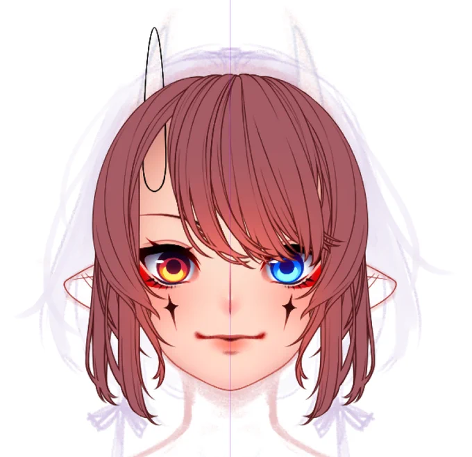 White hair or Brown/Pink  