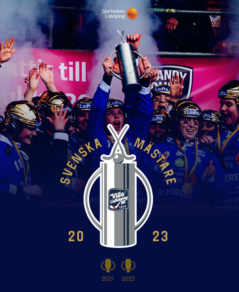 VILLA LIDKÖPING ÄR SVENSKA MÄSTARE FÖR TREDJE ÅRET PÅ RAKEN 🏆🏆🏆.