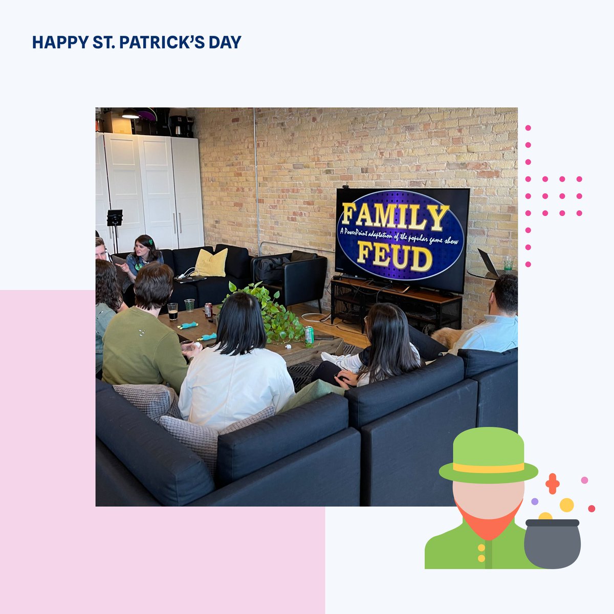 Yesterday was ThinkData Works' annual ☘️ St.Patrick's Day ☘️ office party where the team came together to share laughs, enjoy green drinks, and play fun games. 

A great reminder that it's important to have fun in midst of all the hard work. 

Happy St. Patrick's Day 🎉!