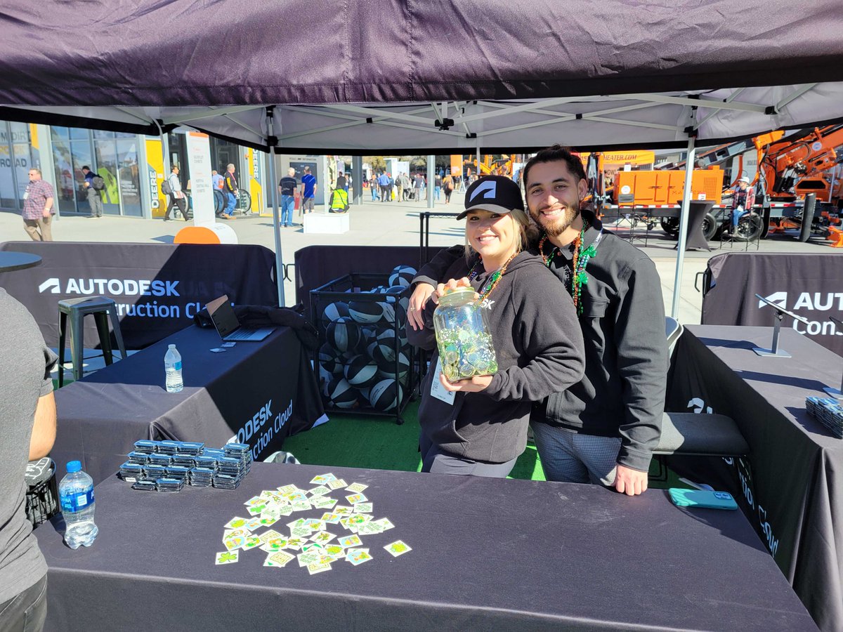 ADSK_Construct's tweet image. Happy St. Patrick&apos;s day from our team at #CONEXPOCONAGG! 🍀🍀
Come grab a photo at our booth.