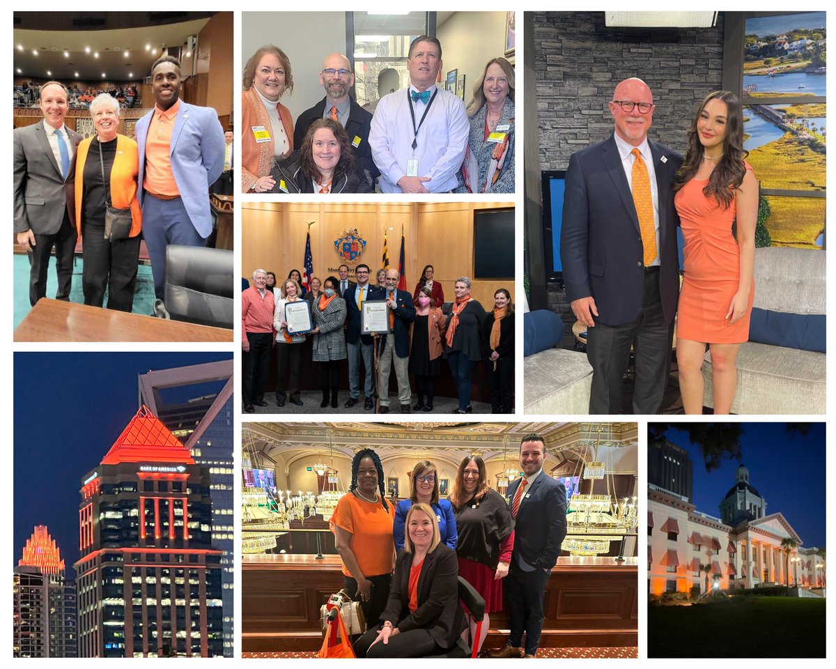 MS Awareness Week is coming to a close, and we couldn't be more proud to see our states lit up orange through lights, proclamations and more!🧡 

Keep that 🔶orange glow🔶alive by registering for our #MSActivist Rally on March 28th: p2a.co/D5ZaoOr 

See you there! 👏