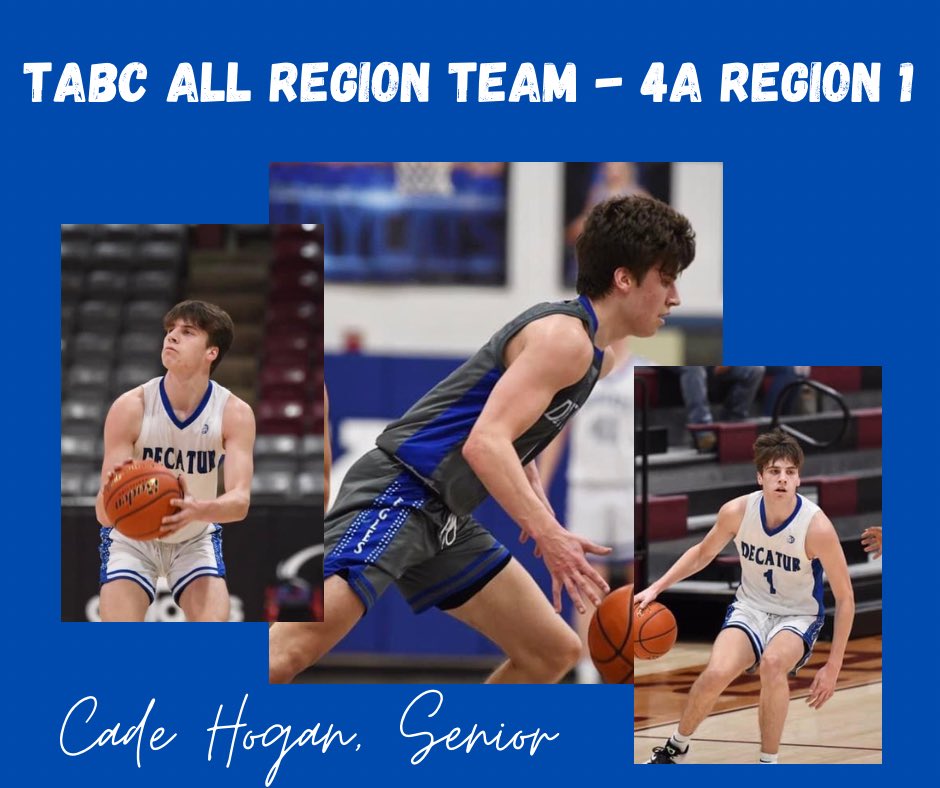 DecaturMBB's tweet photo. Congratulations to Cade Hogan! Cade was named to the TABC All Region Team for 4A Region 1!
#EFND #oneunitstrong #weAREdecatur https://t.co/Xne0DFpqLt