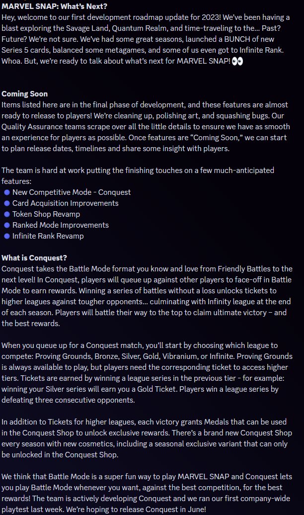 Marvel Snap's new roadmap details a battle mode that lets you play