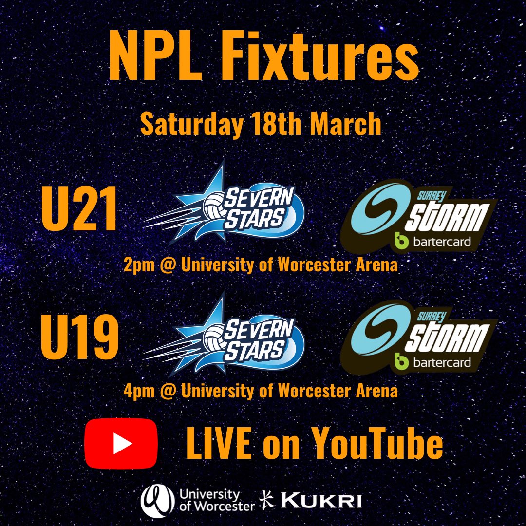 SevernStarsPP's tweet photo. EXCITING NEWS!!! 

Our U21 &amp; U19 NPL fixtures vs @SurreyStormNPL will be LIVE STREAMED on YouTube tomorrow 🤩 

This is so exciting that everyone will be able to watch our exciting NPL squads in action where ever you are 🤩

Links will be posted tomorrow morning 🌟 https://t.co/fg1GFbiDGh