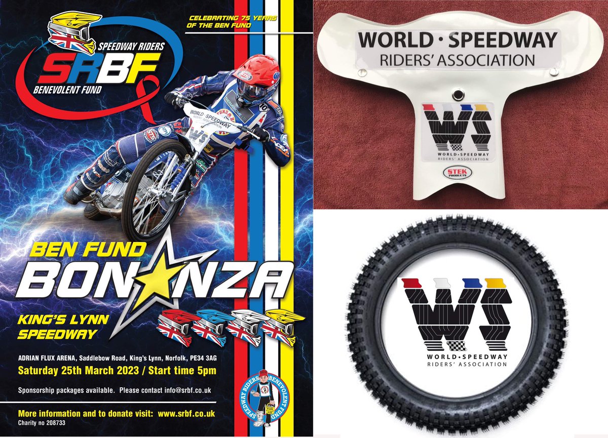 WSRA SUPPORTS THE BEN FUND BONANZA

The World Speedway Riders' Association will once again sponsor the Speedway Riders' Benevolent Fund meeting, to be held at King’s Lynn Speedway on Saturday March 25 at 5pm.

The WSRA will be the main sponsor of the event.