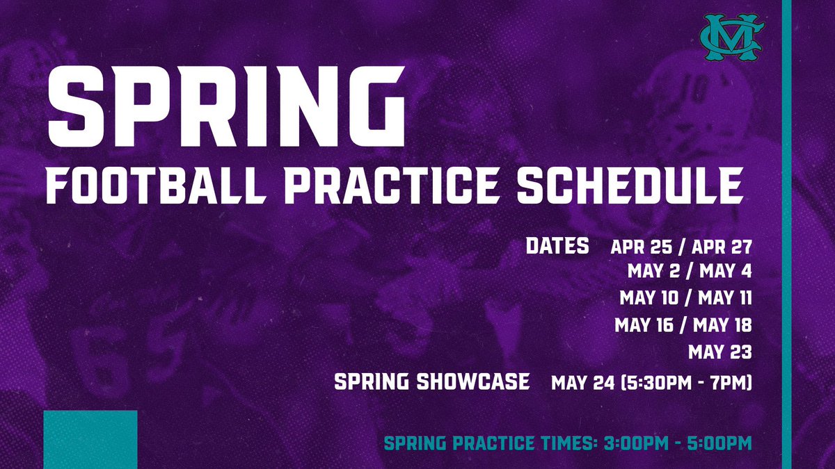 Cox Mill FB Spring Practice Schedule!