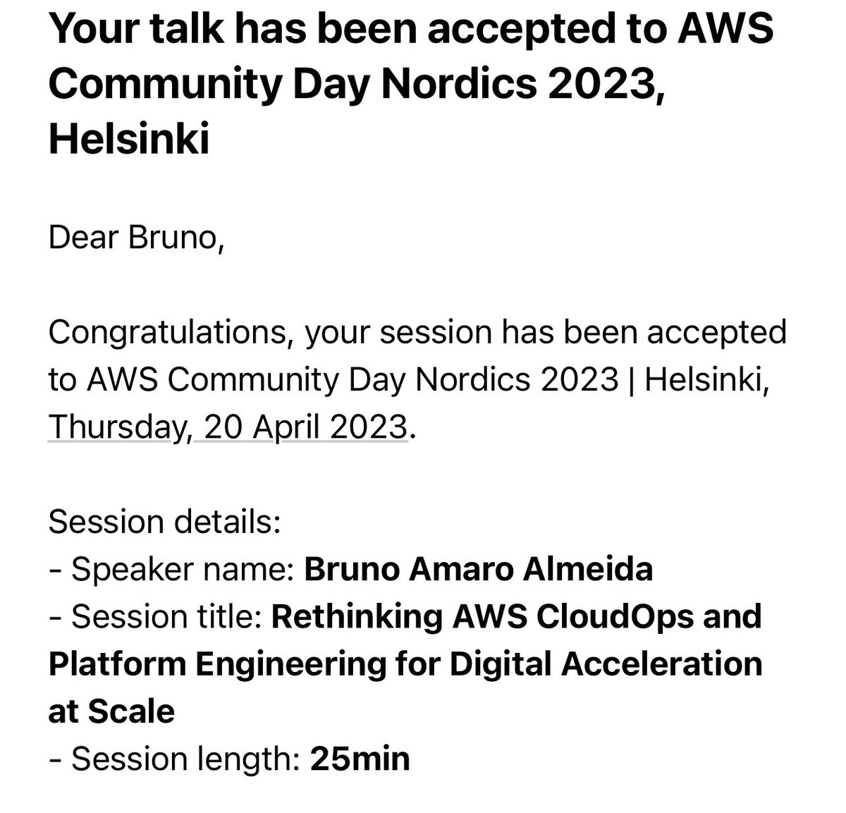 Torille! 🇫🇮 🤩 #AWSCommunity