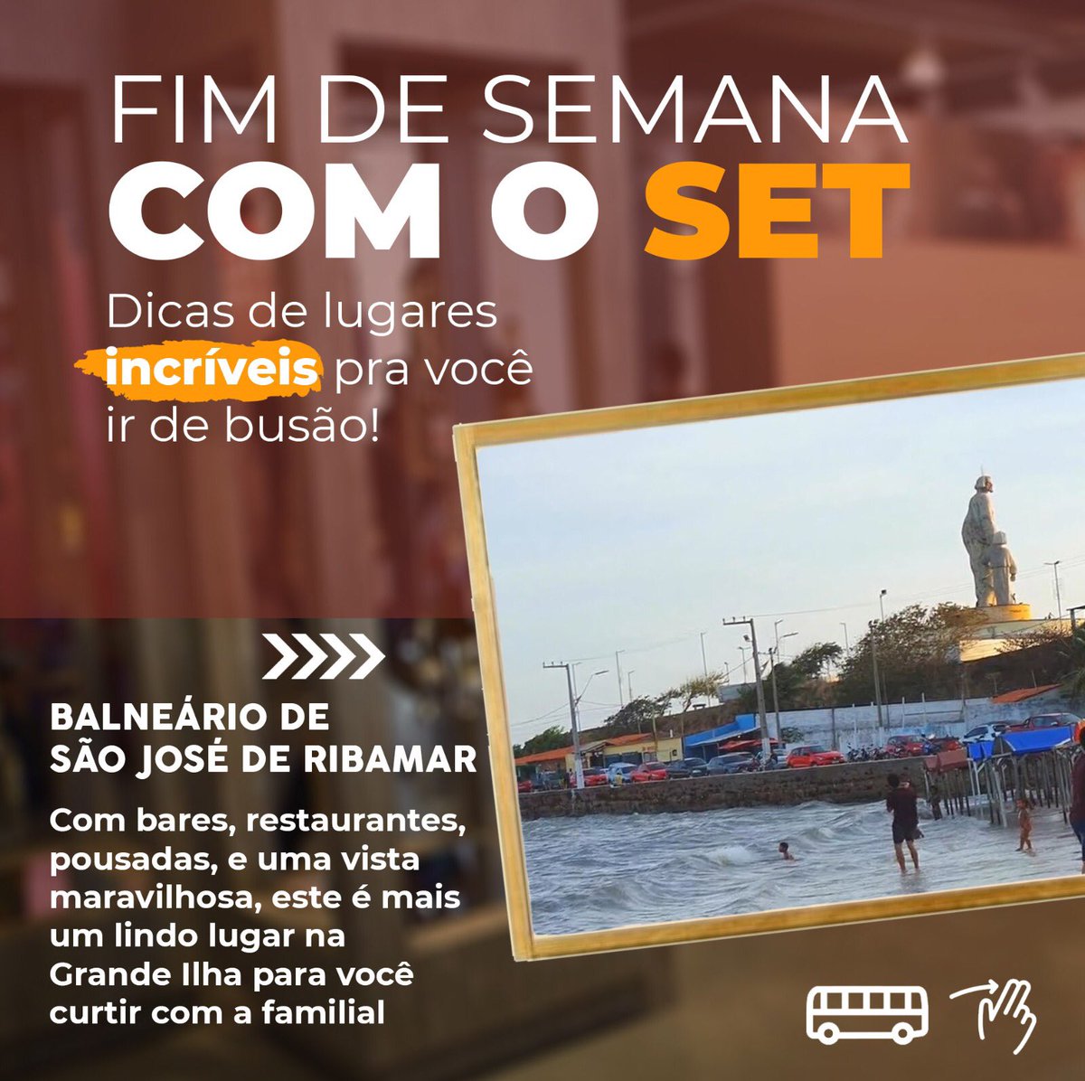 setsaoluis's tweet photo. Aproveite as belezas naturais, a cultura e a gastronomia de todo o entorno do Balneário de São José de Ribamar 🏝️
▫️ Quer saber como chegar lá de busão? 🚌
•O SET mais próximo de você! 🤜🤛
#SetSlz #transportes #busao #fimdesemanacomoset https://t.co/eDJ0y4su1S