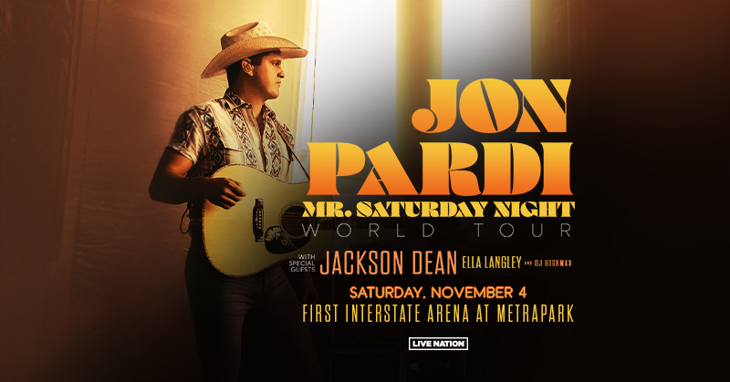 Mr. Saturday Night himself, <a href="/JonPardi/">Jon Pardi</a> , is coming to the First Interstate Arena on November 4, 2023! Tickets on sale this Friday, March 24 at 10am!