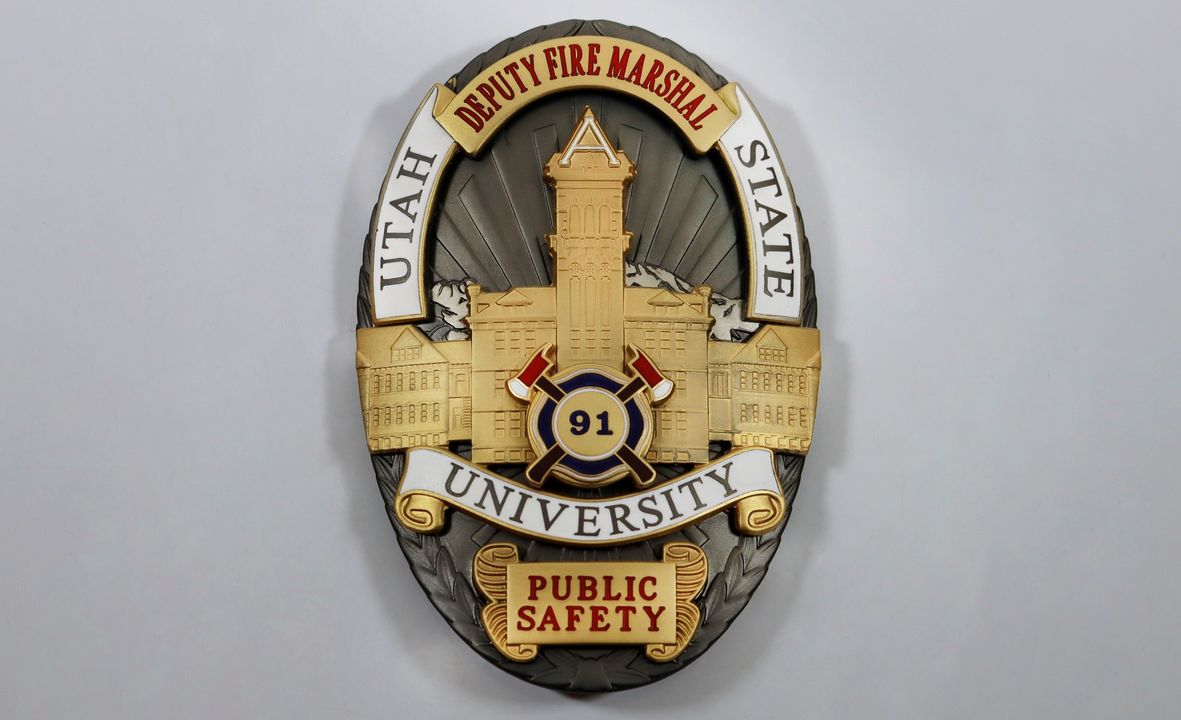 Utah State University Public Safety had SymbolArts make this Deputy Fire Marshal badge. #symbolarts #symbolartsbadges #firebadge