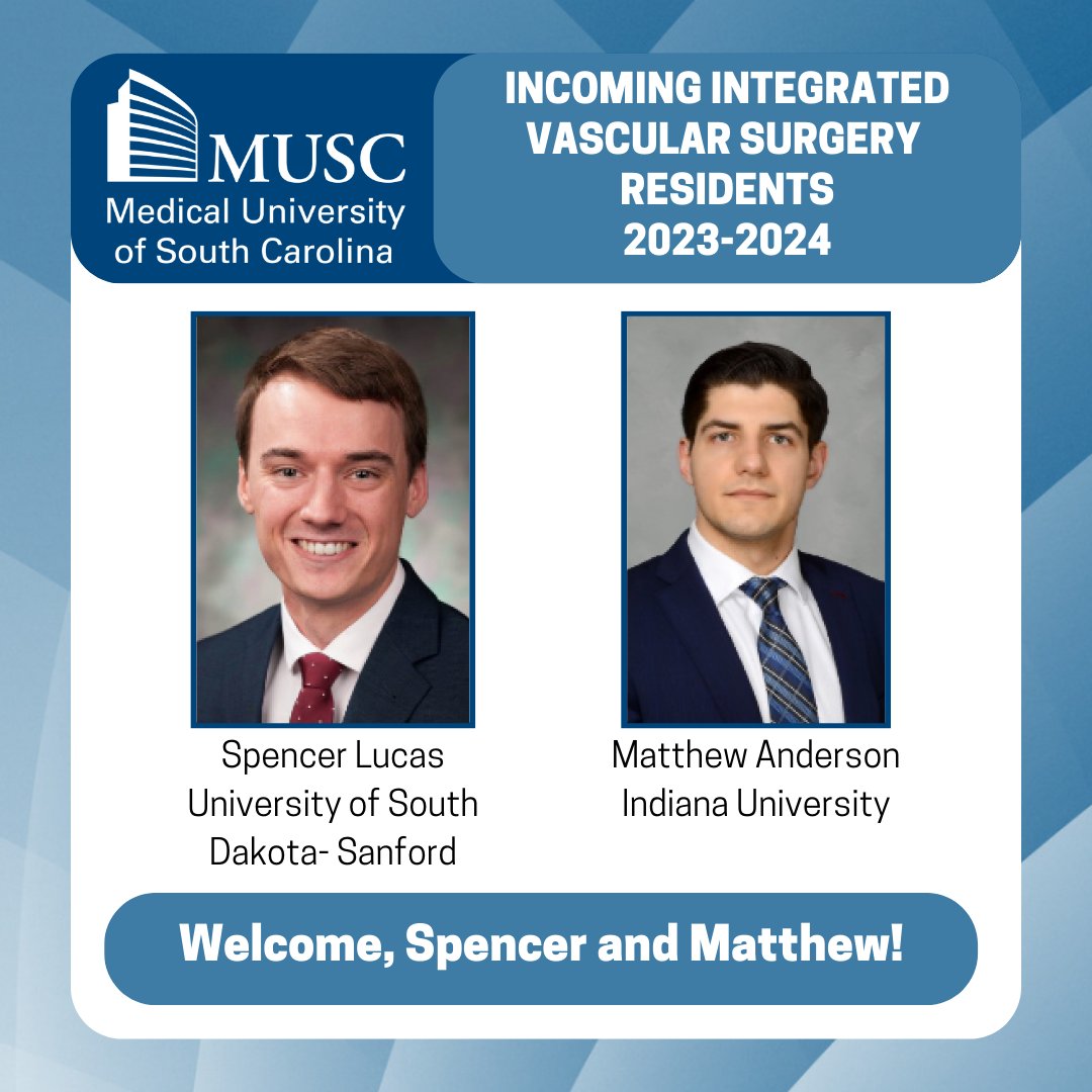 We are so excited to welcome <a href="/SpencerLucas_/">Spencer Lucas</a> and Matthew to the MUSC vascular surgery family! #Match2023 <a href="/FutureVascSurgn/">FutureVascSurgeons</a>