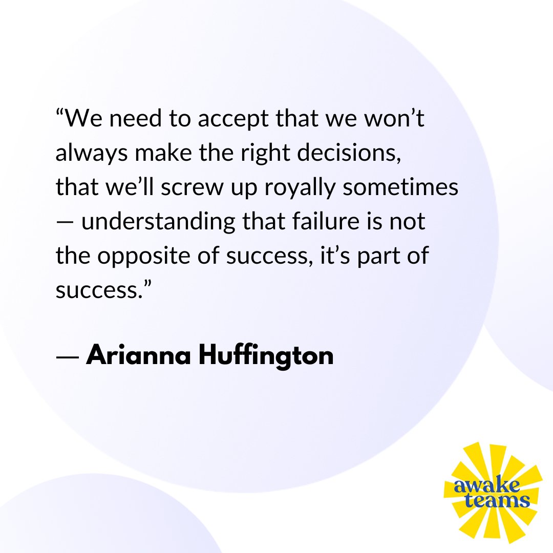 AwakeTeams's tweet photo. Celebrating failure, in a culture that supports #psychologicalsafety and #teamlearning, can lead to enormous #innovation. @AwakeTeams can help your team get there. 

#quoteoftheday #AwakeTeams #emotionalintelligence #culture #teamwork #futureofwork https://t.co/LZaZV6CS2e