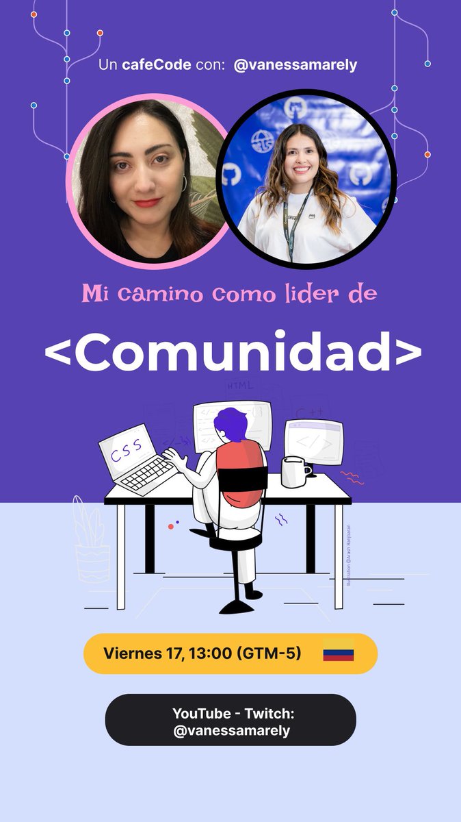 vanessamarely's tweet image. 📢😁Pueden ver la repetición del #CafeCode de hoy con @ManuCastrillonM aqui: m.youtube.com/live/Mw-EXC3Ti…