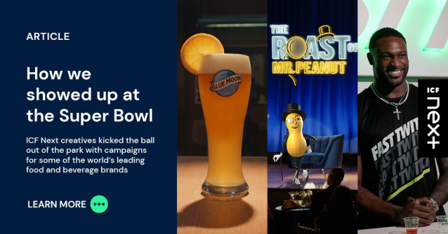 HeatherAngerer's tweet photo. Great behind-the-scenes look at how my @ICFNext colleagues pulled together some of the most talked-about activations of the Super Bowl weekend! https://t.co/wszhJ9Hsx4 https://t.co/P2yC3g8JrK