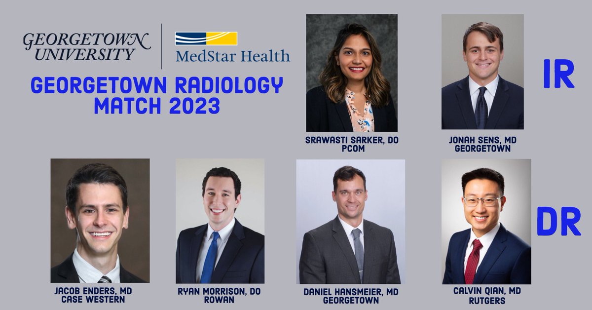 We are so excited to announce our newest Georgetown Radiology matches!! Congratulations @ryanmorrison193 @DanielHansmeier @SarkerSrawasti @jonahnsens! We can’t wait for you all to join us #Match2023 #FutureRadRes