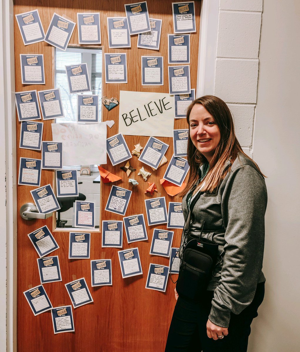 One last thing before spring break! In honor of the new Ted Lasso season and Dr. Nolin’s favorite show, Eastgate showered her with all the reasons we BELIEVE in her. She is truly one of the best! 🦅💙 @NKCSchools @Eastgate6NKC #Eaglesrise #TedLassoSeason3 @jessicalnolin