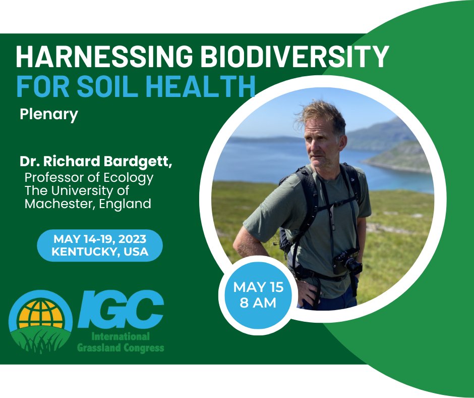 Join Dr. Richard Bardgett, Professor of Ecology at the University of Manchester, England, as he speaks about Harnessing Biodiveristy for Soil Health. 

Register for IGC2023: internationalgrasslands.org/2023-igc/ 

 #grasslands #forages