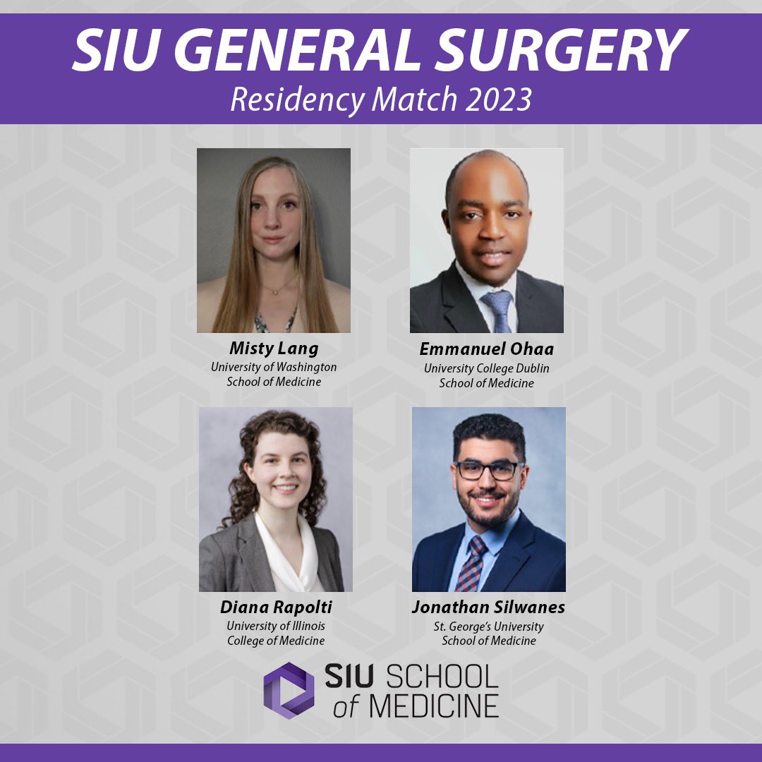 SIU General Surgery Residency Program (@siugensurgres) on Twitter photo Please help us celebrate our incoming intern class! To our new group - congratulations on all your accomplishments so far and welcome to the family. We are excited to start working together! #gensurgmatch2023 #MatchDay <a href="/siusom/">SIU Medicine</a> Please help us celebrate our incoming intern class! To our new group - congratulations on all your accomplishments so far and welcome to the family. We are excited to start working together! #gensurgmatch2023 #MatchDay <a href="/siusom/">SIU Medicine</a>