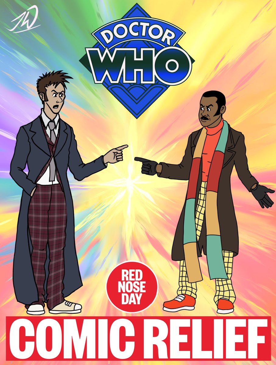 Especially done for tonight’s <a href="/comicrelief/">Comic Relief</a> feat. <a href="/LennyHenry/">Lenny Henry</a> 1980s Doctor &amp; #DavidTennant #DoctorWho #ComicRelief #comicrelief2023
 @georgiaEtennant <a href="/bbcdoctorwho/">Doctor Who</a> <a href="/DWMtweets/">Doctor Who Magazine</a>