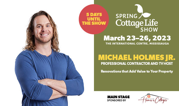 cottagelife's tweet photo. We're excited to welcome @mike_holmesjr to the #SpringCottageLifeShow this year! Michael will be appearing on the Main Stage, Saturday, March 25 at 12pm. Get your show tickets and come say hello! https://t.co/kwfuKtMwTP https://t.co/XyoOjLGhTT