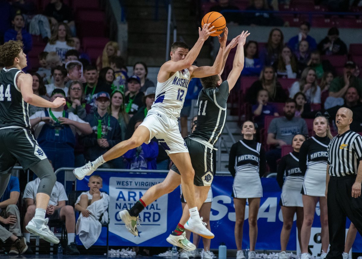 lootpress's tweet photo. Boys State Tournament: James Monroe defense leads record-breaking charge as Mavericks return to Class A title game 
#wvprepbb 
https://t.co/s3kL5jsLCw https://t.co/LFS7wlgdny