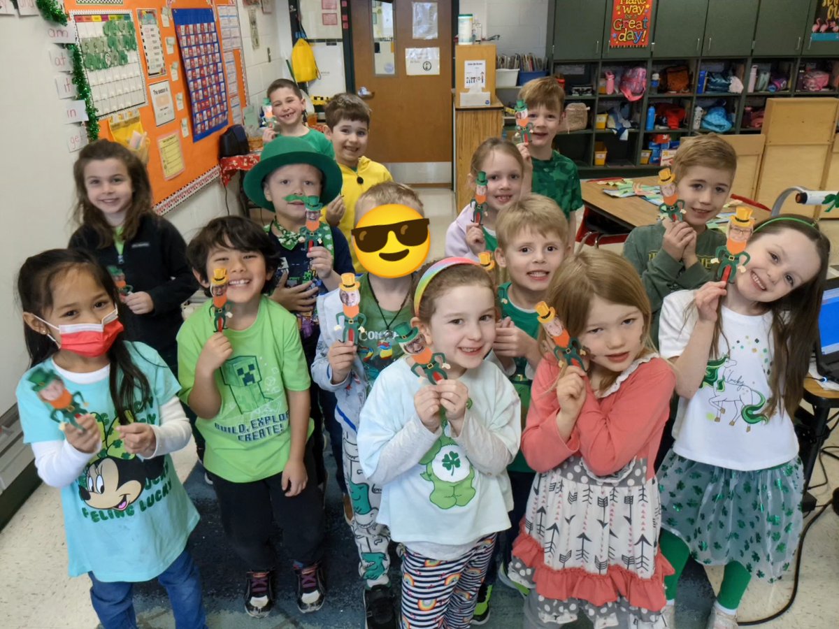 MrsFries_3884's tweet photo. St. Patrick's Day in kindergarten? A blast! Now, time for a nap! #GreenvilleES https://t.co/2jMXkIai99