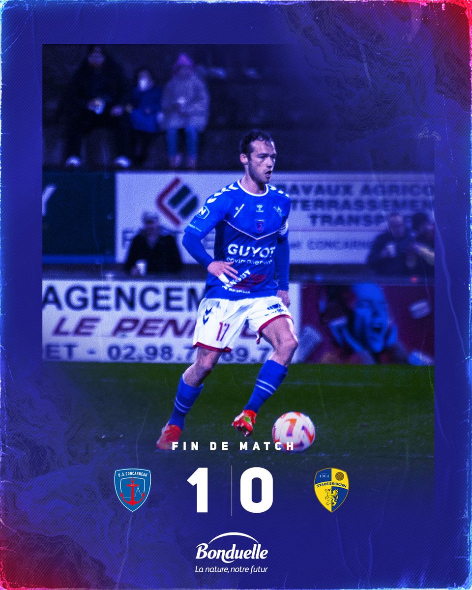 USConcarneau's tweet photo. [#USCSB] 1️⃣-0️⃣ │ ⏱ 90+4'

𝗩𝗶𝗰𝘁𝗼𝗶𝗿𝗲 𝗮̀ 𝗚𝘂𝘆 𝗣𝗶𝗿𝗶𝗼𝘂 ! 🔥

Les Thoniers s'imposent dans le derby et retrouvent le succès après un match maitrisé. 𝗕𝗿𝗮𝘃𝗼 𝗹𝗲𝘀 𝗴𝗮𝗿𝘀 👏🏻 https://t.co/L7bcCZSH7U